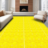 Ultra Soft Area Rug, Non Slip, Stain Resistant, Washable Area Rugs for Living Room, Bedroom, Charming Curvy Scalloped Accent(Yellow)