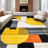 Ultra Soft Area Rug, Non Slip, Stain Resistant, Washable Area Rugs for Living Room, Bedroom, Chic Abstract Textured Aesthetic(Yellow)