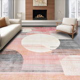 Ultra Soft Area Rug, Non Slip, Stain Resistant, Washable Area Rugs for Living Room, Bedroom, Ethereal Sunburst Geometric Motif(Pink)