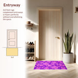 Ultra Soft Area Rug, Non Slip, Stain Resistant, Washable Area Rugs for Living Room, Bedroom, Charming Soft Pastel Aesthetic(Purple)