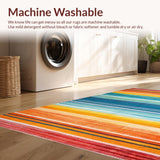 Ultra Soft Area Rug, Non Slip, Stain Resistant, Washable Area Rugs for Living Room, Bedroom, Bold Teal and Orange Swirl(Orange)