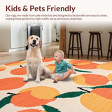 Ultra Soft Area Rug, Non Slip, Stain Resistant, Washable Area Rugs for Living Room, Bedroom, Soft Pastel Peach Visual Serenity(Orange)