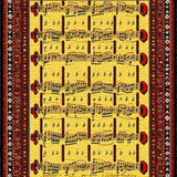 Ultra Soft Area Rug, Non Slip, Stain Resistant, Washable Area Rugs for Living Room, Bedroom, Dynamic Cozy Geometric Music Design(Yellow)