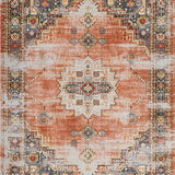 Ultra Soft Area Rug, Non Slip, Stain Resistant, Washable Area Rugs for Living Room, Bedroom, Contemporary Ogee Style Accent(Orange)