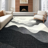 Ultra Soft Area Rug, Non Slip, Stain Resistant, Washable Area Rugs for Living Room, Bedroom, Linear Wave Rug with Striking Stripe Mosaic and Grey Highlights(Gray)