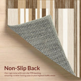 Ultra Soft Area Rug, Non Slip, Stain Resistant, Washable Area Rugs for Living Room, Bedroom, Rustic Neutral Border Motif(Beige)