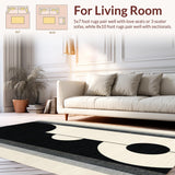 Ultra Soft Area Rug, Non Slip, Stain Resistant, Washable Area Rugs for Living Room, Bedroom, Chic Dual-Tone Shaggy Design(Black)