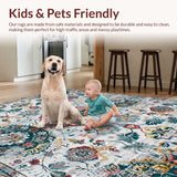 Ultra Soft Area Rug, Non Slip, Stain Resistant, Washable Area Rugs for Living Room, Bedroom, Artistic Grey Distressed Pattern(Gray)