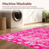 Ultra Soft Area Rug, Non Slip, Stain Resistant, Washable Area Rugs for Living Room, Bedroom, Whimsical Bright Color Fusion(Pink)