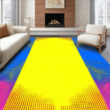 Ultra Soft Area Rug, Non Slip, Stain Resistant, Washable Area Rugs for Living Room, Bedroom, Dynamic Ombre Geometric Composition(Yellow)