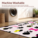 Ultra Soft Area Rug, Non Slip, Stain Resistant, Washable Area Rugs for Living Room, Bedroom, Adorable Furry Friends Print Style(Pink)