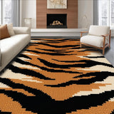 Ultra Soft Area Rug, Non Slip, Stain Resistant, Washable Area Rugs for Living Room, Bedroom, Non-Slip Tiger Skin Playroom Area Carpet(Brown)