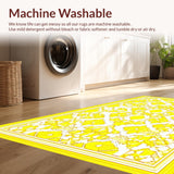 Ultra Soft Area Rug, Non Slip, Stain Resistant, Washable Area Rugs for Living Room, Bedroom, Stylish Minimalist Yellow Accent(Yellow)