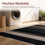 Ultra Soft Area Rug, Non Slip, Stain Resistant, Washable Area Rugs for Living Room, Bedroom, Chic Vintage Textured Accent Piece(Black)