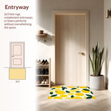 Ultra Soft Area Rug, Non Slip, Stain Resistant, Washable Area Rugs for Living Room, Bedroom, Vibrant Lemon Fruit Aesthetic(Yellow)
