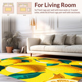 Ultra Soft Area Rug, Non Slip, Stain Resistant, Washable Area Rugs for Living Room, Bedroom, Playful Bright Yellow Whimsy(Yellow)