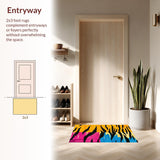 Ultra Soft Area Rug, Non Slip, Stain Resistant, Washable Area Rugs for Living Room, Bedroom, Animal Print Dorm Room Polyester Area Mat(Yellow)