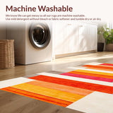 Ultra Soft Area Rug, Non Slip, Stain Resistant, Washable Area Rugs for Living Room, Bedroom, Charming Abstract Soft Touch Visuals(Orange)