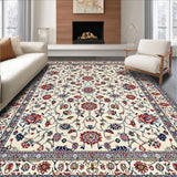 Ultra Soft Area Rug, Non Slip, Stain Resistant, Washable Area Rugs for Living Room, Bedroom, Chic Warm Neutral Palette(White)