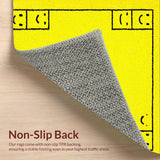 Ultra Soft Area Rug, Non Slip, Stain Resistant, Washable Area Rugs for Living Room, Bedroom, Joyful Modernist Aesthetic Flair(Yellow)