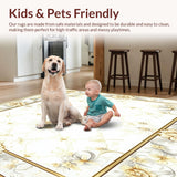 Ultra Soft Area Rug, Non Slip, Stain Resistant, Washable Area Rugs for Living Room, Bedroom, Luxury White Bathroom(Beige)