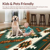 Ultra Soft Area Rug, Non Slip, Stain Resistant, Washable Area Rugs for Living Room, Bedroom, Elegant Abstract Southwestern Design(Brown)