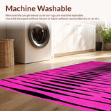 Ultra Soft Area Rug, Non Slip, Stain Resistant, Washable Area Rugs for Living Room, Bedroom, Vibrant Graphic Zebra Pattern(Pink)