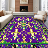 Ultra Soft Area Rug, Non Slip, Stain Resistant, Washable Area Rugs for Living Room, Bedroom, Chic Modern Festival Motif(Purple)