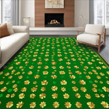 Ultra Soft Area Rug, Non Slip, Stain Resistant, Washable Area Rugs for Living Room, Bedroom, Rustic Four-Leaf Clover Motif(Green)