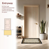 Ultra Soft Area Rug, Non Slip, Stain Resistant, Washable Area Rugs for Living Room, Bedroom, Wildlife Themed Luxurious Contrast(Beige)