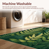 Ultra Soft Area Rug, Non Slip, Stain Resistant, Washable Area Rugs for Living Room, Bedroom, Rustic Textured Earthy Tones(Green)