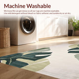 Ultra Soft Area Rug, Non Slip, Stain Resistant, Washable Area Rugs for Living Room, Bedroom, Elegant Nature-Inspired Motif(Gray)