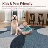 Ultra Soft Area Rug, Non Slip, Stain Resistant, Washable Area Rugs for Living Room, Bedroom, Minimalist Abstract Grey Entryway Rug for High-Traffic Areas(Blue)