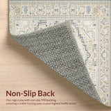 Ultra Soft Area Rug, Non Slip, Stain Resistant, Washable Area Rugs for Living Room, Bedroom, Beige and Gray Boho Patio(Beige)
