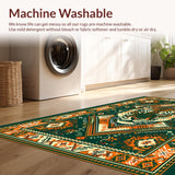 Ultra Soft Area Rug, Non Slip, Stain Resistant, Washable Area Rugs for Living Room, Bedroom, Artistic Green Jungle Vibes(Orange)