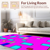 Ultra Soft Area Rug, Non Slip, Stain Resistant, Washable Area Rugs for Living Room, Bedroom, Charming Floral Pastel Fantasy(Pink)
