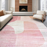Ultra Soft Area Rug, Non Slip, Stain Resistant, Washable Area Rugs for Living Room, Bedroom, Designer Ribbon Bow Silhouette Rug with Modern Aesthetic Pattern Elements(Pink)