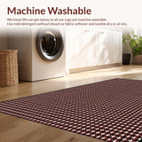Ultra Soft Area Rug, Non Slip, Stain Resistant, Washable Area Rugs for Living Room, Bedroom, Edgy Black and White Composition(Red)