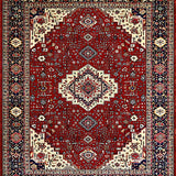 Ultra Soft Area Rug, Non Slip, Stain Resistant, Washable Area Rugs for Living Room, Bedroom, Elegant Red Floral Heritage Pattern(Red)