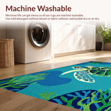 Ultra Soft Area Rug, Non Slip, Stain Resistant, Washable Area Rugs for Living Room, Bedroom, Whimsical Beachy Animal Design(Blue)