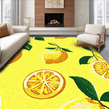 Ultra Soft Area Rug, Non Slip, Stain Resistant, Washable Area Rugs for Living Room, Bedroom, Artistic Citrus Burst Design(Yellow)