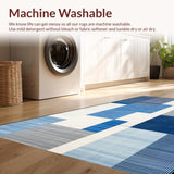 Ultra Soft Area Rug, Non Slip, Stain Resistant, Washable Area Rugs for Living Room, Bedroom, Sophisticated Blue Tones with Texture(Blue)