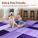 Ultra Soft Area Rug, Non Slip, Stain Resistant, Washable Area Rugs for Living Room, Bedroom, Vibrant Purple Abstract Texture(Purple)