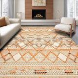 Ultra Soft Area Rug, Non Slip, Stain Resistant, Washable Area Rugs for Living Room, Bedroom, Vibrant Abstract Woven Texture(Orange)