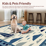 Ultra Soft Area Rug, Non Slip, Stain Resistant, Washable Area Rugs for Living Room, Bedroom, Coastal Nautical Sailboat Aesthetic(Blue)