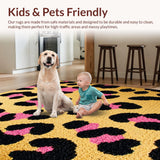 Ultra Soft Area Rug, Non Slip, Stain Resistant, Washable Area Rugs for Living Room, Bedroom, Golden and Black Leopard Entryway Soft Rug(Beige)