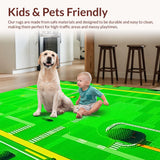 Ultra Soft Area Rug, Non Slip, Stain Resistant, Washable Area Rugs for Living Room, Bedroom, Interactive Cityscape Adventure Design(Green)