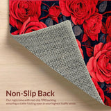 Ultra Soft Area Rug, Non Slip, Stain Resistant, Washable Area Rugs for Living Room, Bedroom, Luxurious Red Petal Arrangement(Red)