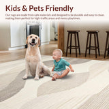 Ultra Soft Area Rug, Non Slip, Stain Resistant, Washable Area Rugs for Living Room, Bedroom, Transitional Earthy Tone Aesthetic(Beige)