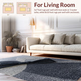 Ultra Soft Area Rug, Non Slip, Stain Resistant, Washable Area Rugs for Living Room, Bedroom, Modern Bow Carpet:  Stylish Black Stitch Design(Gray)